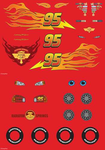 Lightning Mcqueen Decals Edible Icing Image - Click Image to Close